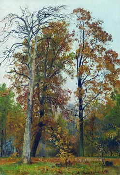 風景 Painting - 1894年秋の古典的な風景イワン・イワノビッチの木々